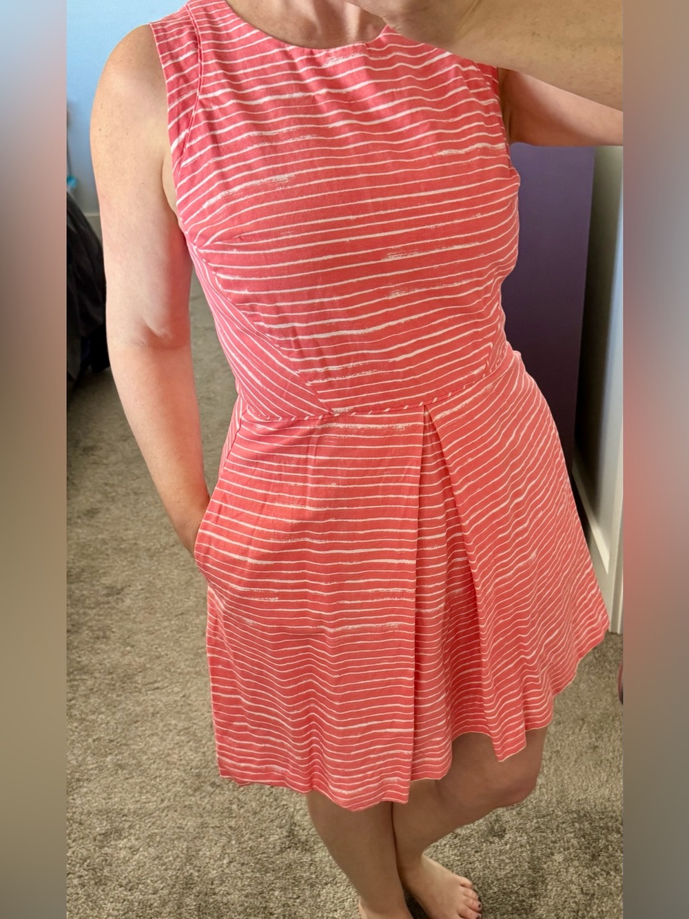 Coral Sleeveless Dress